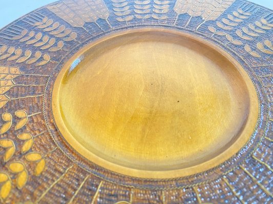 Large Scandinavian Wood Plate, 1960s-UR-1741867