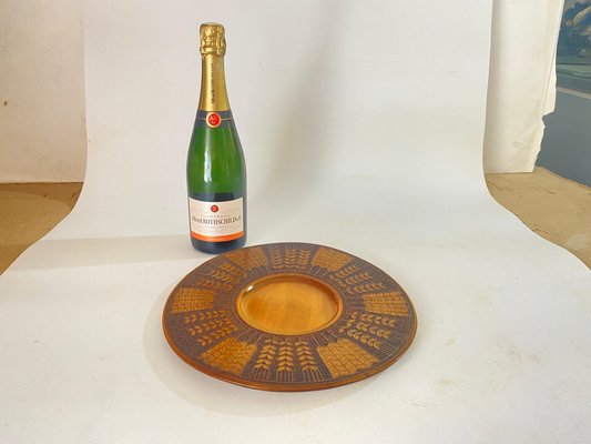 Large Scandinavian Wood Plate, 1960s-UR-1741867