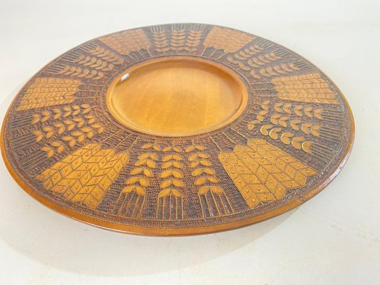 Large Scandinavian Wood Plate, 1960s-UR-1741867