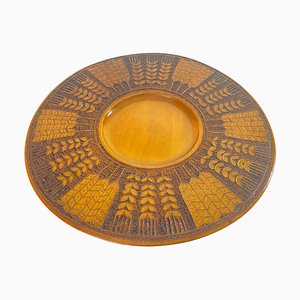 Large Scandinavian Wood Plate, 1960s-UR-1741867