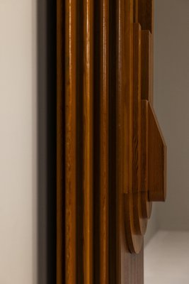 Large Sculptural Brutalist Wall Panel in Teak and Pine, Italy, 1970s-UQV-1795624