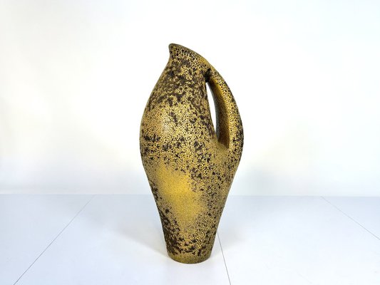 Large Sculptural Fat Lava Ceramic Jar-Shaped Floor Vase, 1950s-JP-2023749