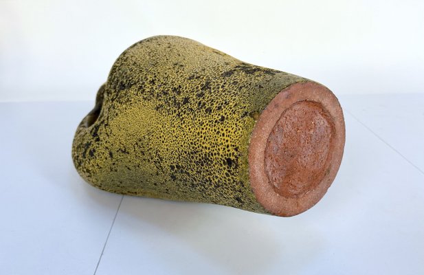 Large Sculptural Fat Lava Ceramic Jar-Shaped Floor Vase, 1950s-JP-2023749