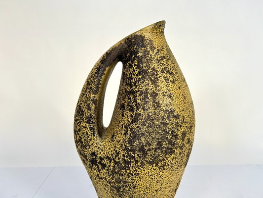 Large Sculptural Fat Lava Ceramic Jar-Shaped Floor Vase, 1950s-JP-2023749