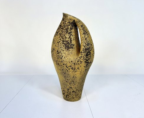 Large Sculptural Fat Lava Ceramic Jar-Shaped Floor Vase, 1950s-JP-2023749