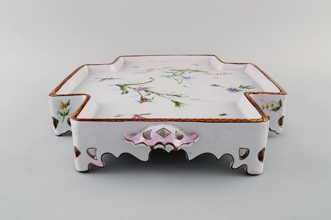 Large Serving Tray with Handles by Emile Gallé for St. Clement