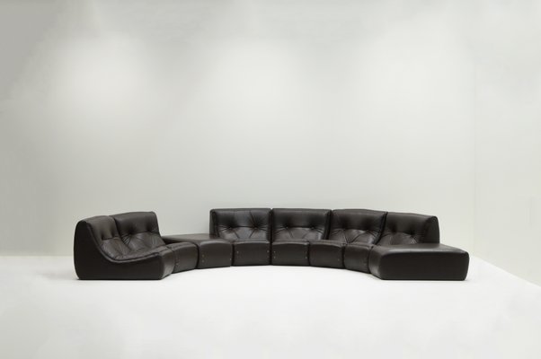 Large Set Curved Modular Sofa, France, 1970s, Set of 8-MLD-2018200