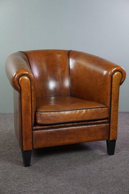 Large Sheep Leather Club Chair-HPP-1794056