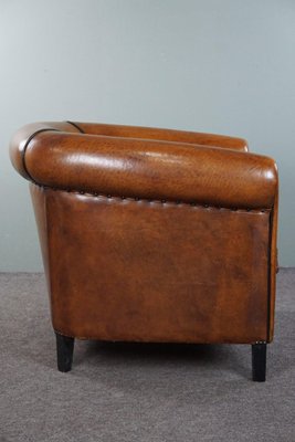 Large Sheep Leather Club Chair-HPP-1794056