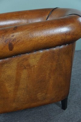 Large Sheep Leather Club Chair-HPP-1794056