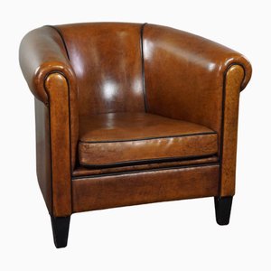 Large Sheep Leather Club Chair-HPP-1794056