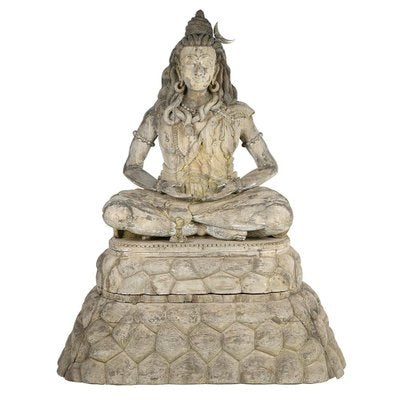 Large Shiva Sculpture in Wood-NQ-1824033