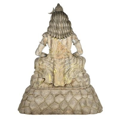 Large Shiva Sculpture in Wood-NQ-1824033