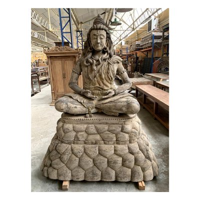 Large Shiva Sculpture in Wood-NQ-1824033