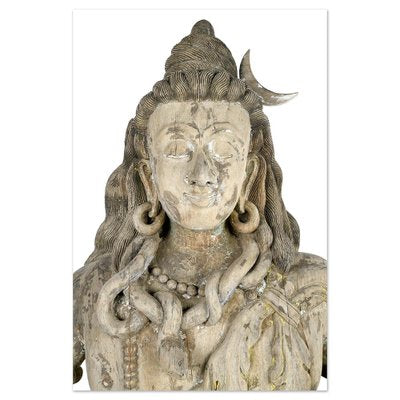 Large Shiva Sculpture in Wood-NQ-1824033