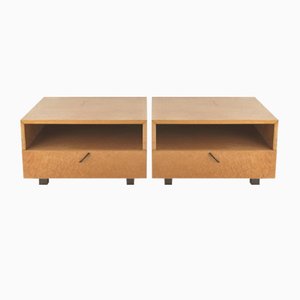 Large Side Tables in Bird`s Eye Maple by Giovanni Offredi for Saporiti Italia, Italy, 1975, Set of 2-LOB-1324038