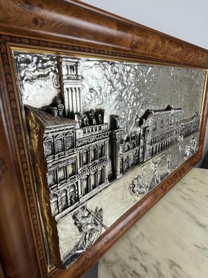 Large Silver Bas Relief of St. Mark's Square, Venice, 1980s-YST-1768604