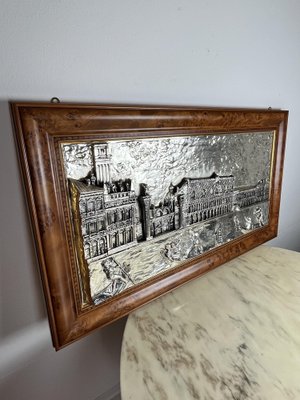 Large Silver Bas Relief of St. Mark's Square, Venice, 1980s-YST-1768604