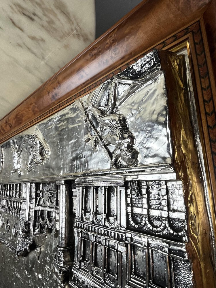 Large Silver Bas Relief of St. Mark's Square, Venice, 1980s