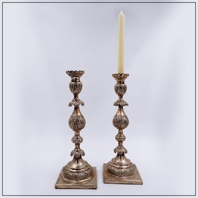 Large Silver Candlesticks, Set of 2-NYF-2018888