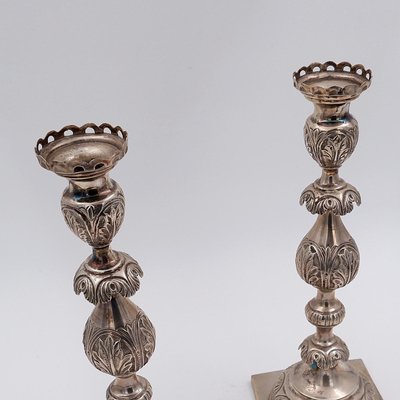 Large Silver Candlesticks, Set of 2-NYF-2018888