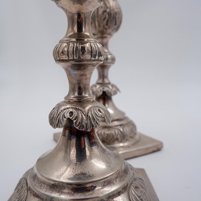 Large Silver Candlesticks, Set of 2-NYF-2018888