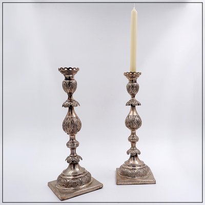 Large Silver Candlesticks, Set of 2-NYF-2018888