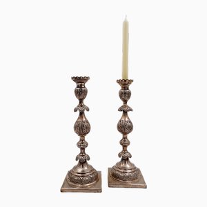 Large Silver Candlesticks, Set of 2-NYF-2018888