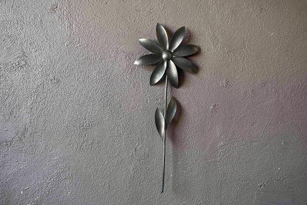 Large Silver Pewter Flower by Le Dauphin, 1960s-AIU-2032497