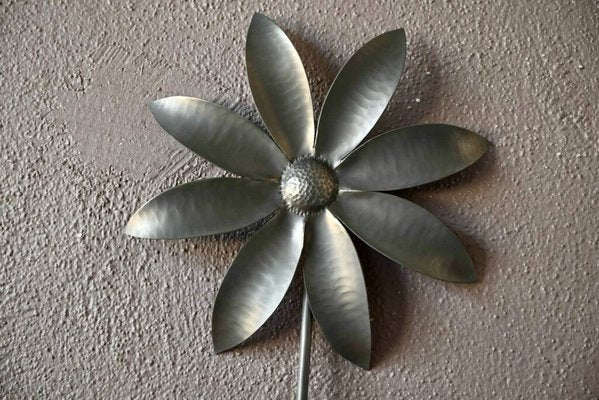 Large Silver Pewter Flower by Le Dauphin, 1960s-AIU-2032497