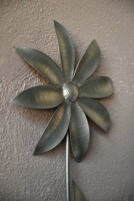 Large Silver Pewter Flower by Le Dauphin, 1960s-AIU-2032497