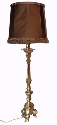 Large Silver Plated Bronze Table Lamp, 1950s-AWH-565804