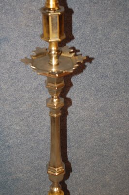 Large Silver Plated Bronze Table Lamp, 1950s-AWH-565804