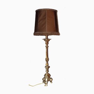 Large Silver Plated Bronze Table Lamp, 1950s-AWH-565804