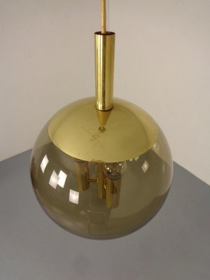 Large Smoked Glass & Brass Ceiling Lamp from Limburg, 1960s-RDW-1822464