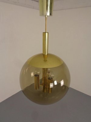 Large Smoked Glass & Brass Ceiling Lamp from Limburg, 1960s-RDW-1822464