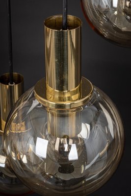 Large Smoked Glass Cascade Chandelier from Ott International Leuchten, Germany, 1970s-UGR-1181933