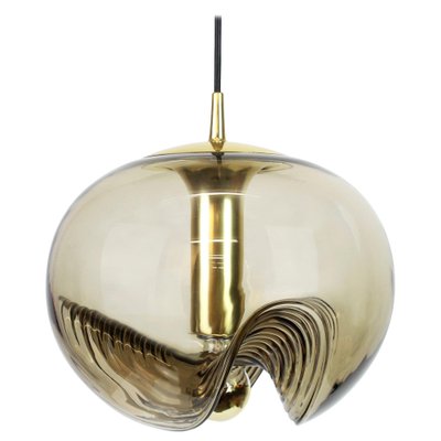 Large Smoked Glass Pendant Light by Peill & Putzler, Germany, 1970s-UGR-1086272