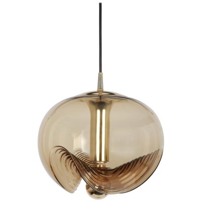 Large Smoked Glass Pendant Light from Peill & Putzler, Germany, 1970s-UGR-1085924