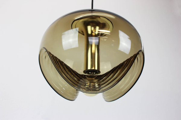 Large Smoked Glass Pendant Light from Peill & Putzler, Germany, 1970s-UGR-1120719