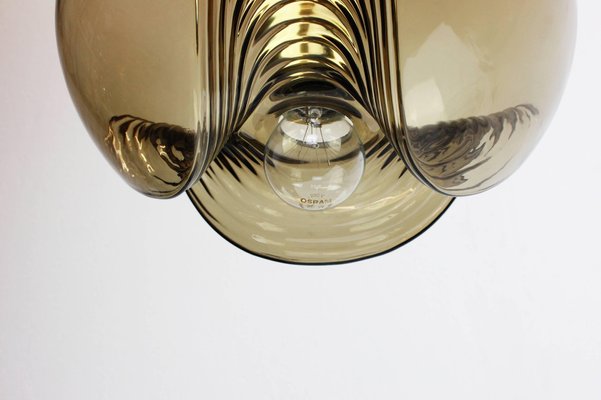 Large Smoked Glass Pendant Light from Peill & Putzler, Germany, 1970s-UGR-1085924