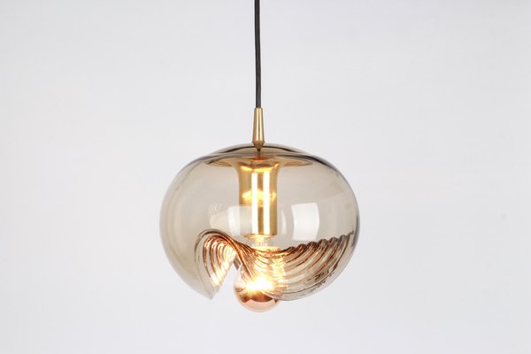 Large Smoked Glass Pendant Light from Peill & Putzler, Germany, 1970s-UGR-1085910