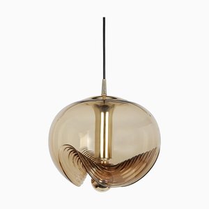 Large Smoked Glass Pendant Light from Peill & Putzler, Germany, 1970s-UGR-1085791