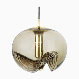 Large Smoked Glass Pendant Light from Peill & Putzler, Germany, 1970s-UGR-1085933