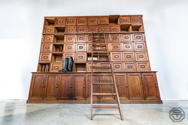 Large Solid Oak Notary Filing Cabinet, France, 1900s,-LA-837388