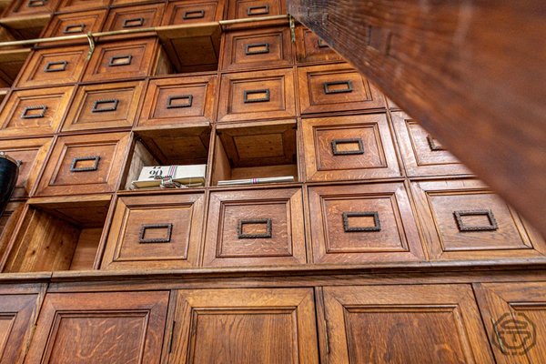 Large Solid Oak Notary Filing Cabinet, France, 1900s,-LA-837388