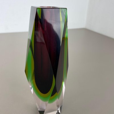 Large Sommerso Murano Glass Vase in 4 Colors by Flavio Poli, Italy, 1970s-QZ-1053212