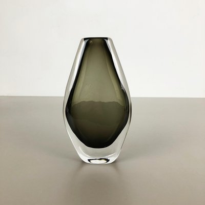 Large Sommerso Smoked Glass Vase by Nils Landberg for Orrefors, Sweden, 1970s-QZ-1089665