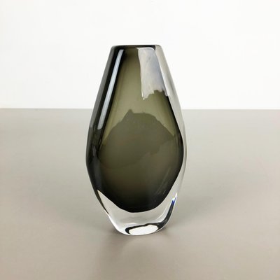 Large Sommerso Smoked Glass Vase by Nils Landberg for Orrefors, Sweden, 1970s-QZ-1089665