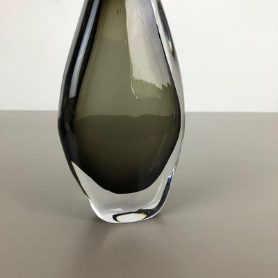 Large Sommerso Smoked Glass Vase by Nils Landberg for Orrefors, Sweden, 1970s-QZ-1089665